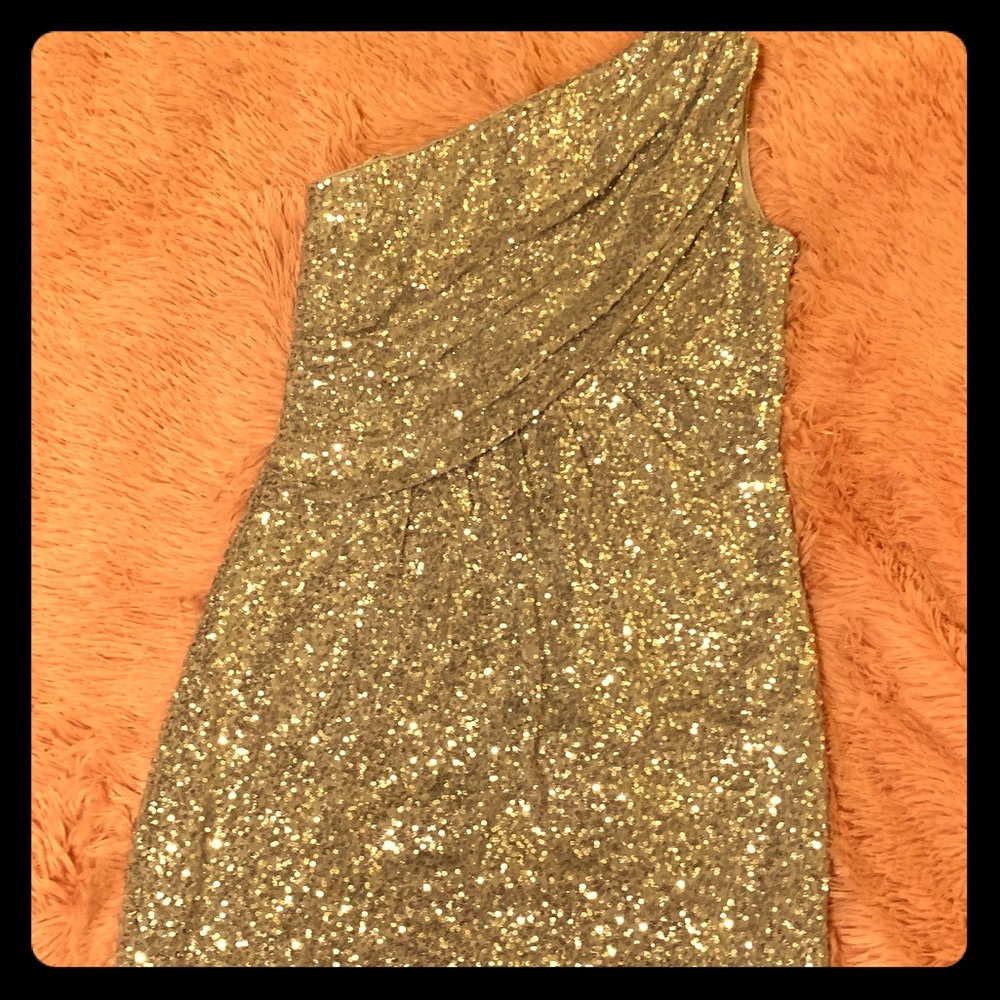 Calvin Klein Sequin One Shoulder Cocktail Dress